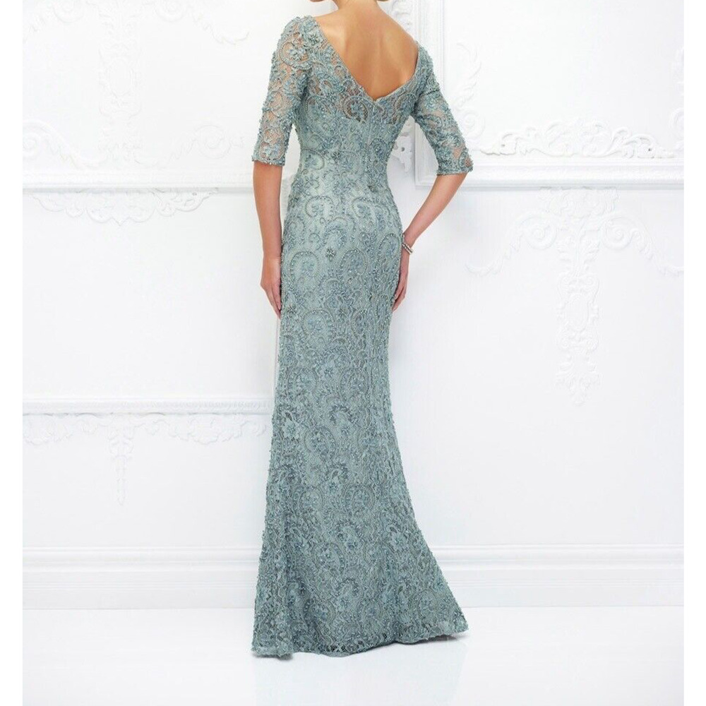 Ivonne D Exclusively for Mon Cheri 118D06 Dress Sz. 16W SAMPLE Sea Foam - Picture 4 of 8